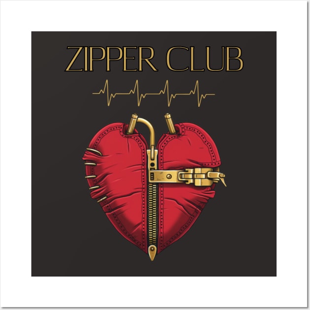 ZIPPER CLUB, heart transplant, open heart surgery Wall Art by Pattyld